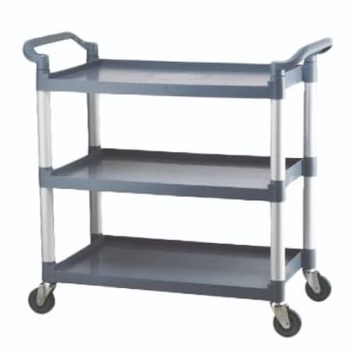 STO-GTS-24-4203.jpg SERVING TROLLEY ALUMINIUM 3 PLASTIC SHELVES GRAY 107X50X96CM GTSA - Image 1