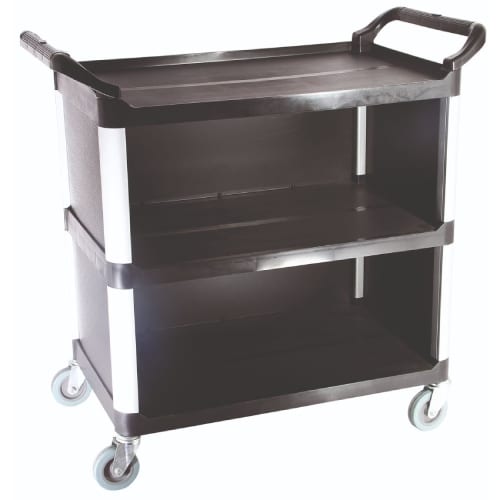 STO-GTS-24-4210.jpg SERVING TROLLEY ALUMINIUM BLACK 3 PLASTIC SHELVES CLOSE TYPE 97X80X50CM GTSA - Image 1