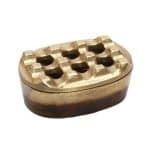 ASHTRAY WINDPROOF ALUMINIUM COLOR BRONZE ANTIQUE 11X8X5CM ESPIEL