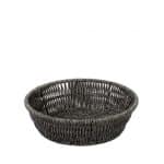 RATTAN BASKET GREY ROUND BREAD 19X5CM ESPIEL