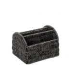 RATTAN BASKET GREY RECTANGULAR 3 CASES 19X16X13CM ESPIEL
