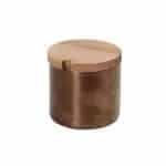 SALT OR HERBS JAR 7X7CM INOX PVD BRONZE WITH WOOD COVER ESPIEL