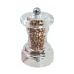 MILL ACRYLIC PLASTIC CLEAR ROUND SALT/PEPPER 10CM GTSA