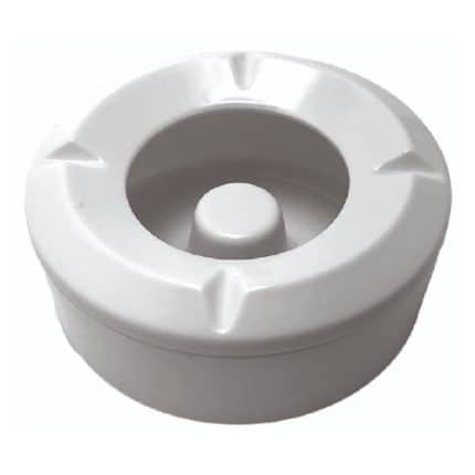 ASHTRAY MELAMINE WINDPROOF WHITE 10X4.5CM GTSA