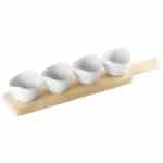 WOOD / GLASS TASTING DESSERT SET 45X9X1.8CM -  5PCS PADERNO