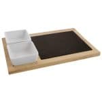 SERVING BOARD SET WOOD-SLATE-CERAMIC 35X23X1.5CM - 4PCS PADERNO