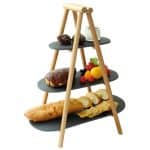 SERVING STAND SET 3-TIER OF WOOD-SLATE 25X4.5X54CM PADERNO