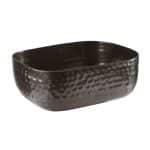SNACK ALUMINUM HOLDER WITH HAMMERED BLACK SURFACEE 23X15.5cm - H6cm