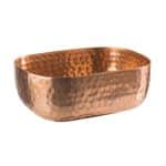 SNACK ALUMINUM HOLDER WITH HAMMERED COPPER SURFACEE 23X15.5cm - H6cm