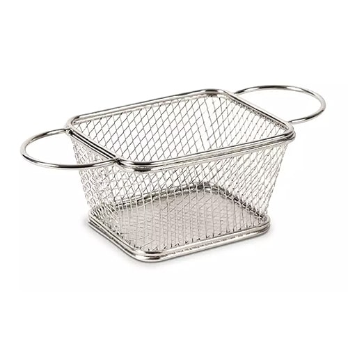 TAB-SUP-1998.jpg BY ORDER - BASKET CHIPS 2HANDLES SQUARE 11X9X6CM SUPREMINOX - Image 1
