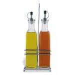 OIL OR VINEGAR SQUARE 2 PIECES SET 25CL SQUARE INOX SUPREMINOX SPAIN