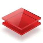 ACRYLIC 30X30X3MM RED S/R UNIQUE