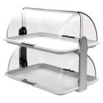 BY ORDER BUFFET DOUBLE TRAY WITH ROLL TOP COVER 46.5X31.5X19.5CM PLASTIC WHITE SILVER BIESSE ITALY