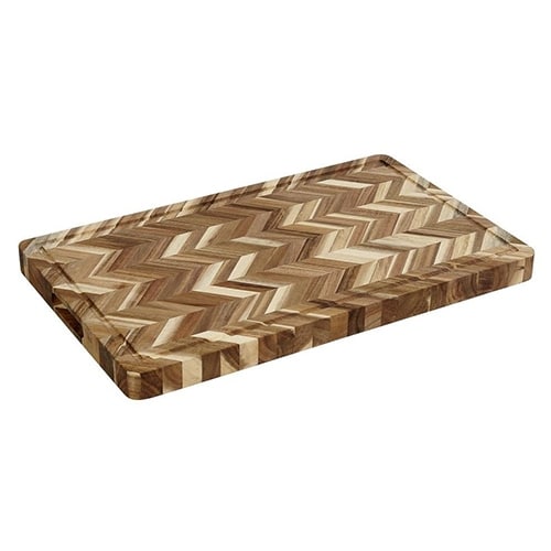 BUF-ESP-XYX102.jpg ACACIA ZIG-ZAG TRAY WOOD RECTANGULAR WITH GROOVE 1/1 53X32.5X3.5CM ESPIEL - Image 1