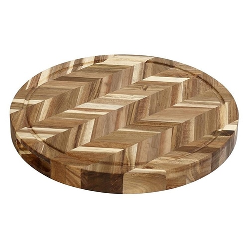 BUF-ESP-XYX105.jpg ACACIA ZIG-ZAG TRAY WOOD ROUND WITH GROOVE 35X3.5CM ESPIEL - Image 1