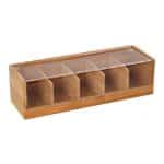 BAMBOO BOX 5 COMPARTMENTS WITH WINDOW ACRYLIC 36X10X13CM ESPIEL
