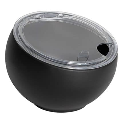 BUFFET MELAMINE ORB BOWL BLACK MATT WITH CLEAR LID 16.7X12.2CM 1L GTSA
