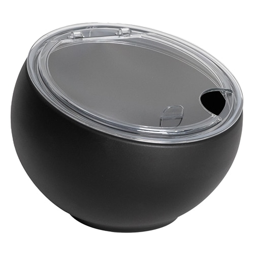 BUF-GTS-28-6051.jpg BUFFET MELAMINE ORB BOWL BLACK MATT WITH CLEAR LID 16.7X12.2CM 1L GTSA - Image 1