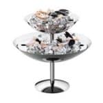 STAND SEAFOOD ROUND 32CM  29CM TWO TIER 18/10 MEPRA ITALY