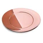 DUE OVAL PLATE CHARGER BRONZO 34X31CM S/S 18-10 MEPRA ITALY