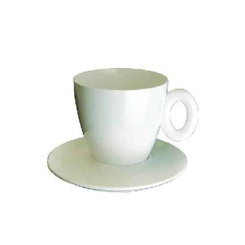 BWC-MEP-230592P.jpg BY ORDER ACRYLIC ESPRESSO CUP AND SAUCER 9CL WHITE MEPRA ITALY - Image 1