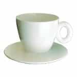 BY ORDER ACRYLIC TEA CUP AND SAUCER 25CL WHITE MEPRA ITALY