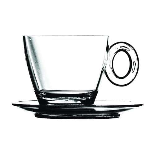 BWC-MEP-230593W.jpg BY ORDER ACRYLIC TEA CUP AND SAUCER 25CL CLEAR MEPRA ITALY - Image 1