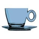 BY ORDER ACRYLIC TEA CUP AND SAUCER 25CL SAPPHYRE MEPRA ITALY