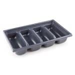 CUTLERY BOX 4 COMPARTMENT PLASTIC PP GREY MP ITALY 71-0072