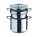BY ORDER STEAMER STOCK POT WITH GLASS LID 18/10 MEPRA ITALY