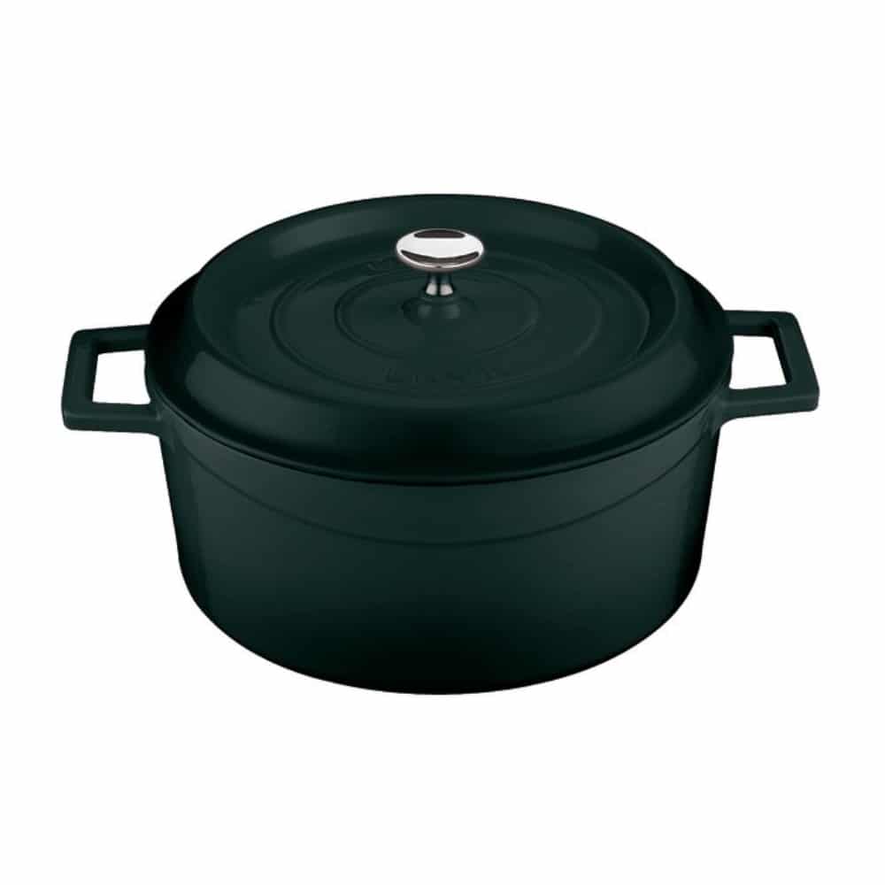 COO-PAD-44201N28.jpg BY ORDER - SLOWCOOK ENAMELLED CAST IRON INDUCTION SAUCE POT WITH LID 28X14CM 6.7L BLACK PADERNO - Image 1