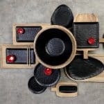 MELAMINE PLATTER WAVY 1/1 53X32.5CM BLACK MAT ESPIEL - Image 3