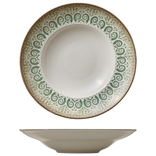 CRO-HAS-030127-000401.jpg BY ORDER - SOULMATE JADE PORCELAIN DEEP PLATE RIM 27CM HEART SOUL by BAUSCHER GERMANY - Image 1