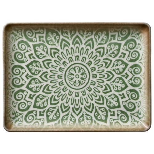 CRO-HAS-032123-000401.jpg BY ORDER - SOULMATE JADE PORCELAIN REACTANGULAT PLATTER 23.5X17.5CM HEART SOUL by BAUSCHER GERMANY - Image 1