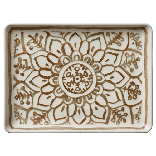 CRO-HAS-032123-000402.jpg BY ORDER - SOULMATE SIENNA PORCELAIN REACTANGULAT PLATTER 23.5X17.5CM HEART SOUL by BAUSCHER GERMANY - Image 1