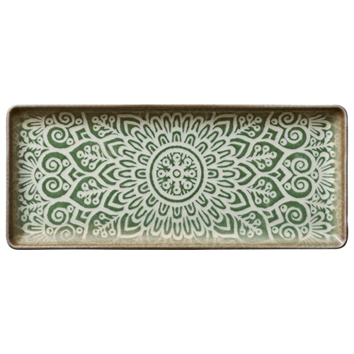 CRO-HAS-032135-000401.jpg BY ORDER - SOULMATE JADE PORCELAIN REACTANGULAT PLATTER 35X15CM HEART SOUL by BAUSCHER GERMANY - Image 1