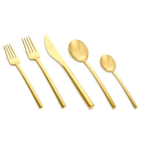 CUT-MEP-10801103.jpg PVD DUE ORO ICE TABLE KNIFE 4MM MEPRA ITALY - Image 1