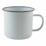 ENAMELED MUG 35CL WHITE THEBARS ITALY