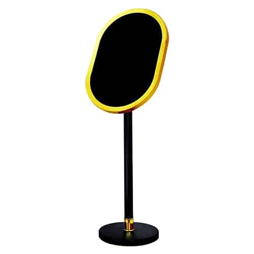 HOT-RNT-3402.jpg STAND INFORMATION BOARD OVAL 25X38X134CM GOLD BLACK UNIQUE - Image 1