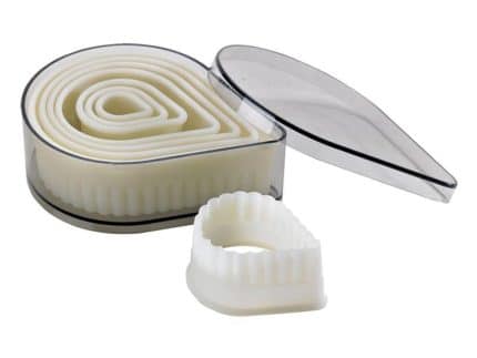 PASTRY CUTTERS PLASTIC POLYGLASS SET 9PCS TEARDROP PLAIN FRANCE