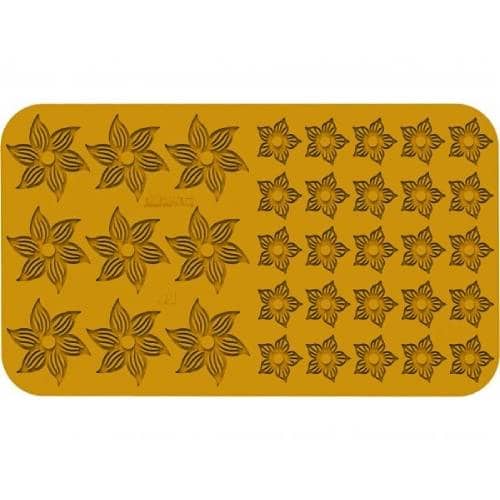 PBP-MAL-10793.jpg SILICONE MOULD 9 AND 25 FLOWERS LEAVES FRANCE - Image 1