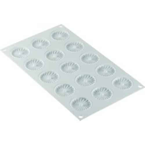 PBP-MAL-11144.jpg SILICONE MOULD 15 SMALL PLISSES ROUND FRANCE - Image 1