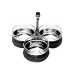 PALACE SNACK SERVER 3POTS WITH GLASS BOWLS 20X15CM WITH GIOTTO KNOB MEPRA ITALY