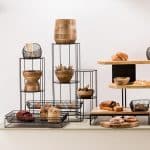 BUFFET METAL STAND BLACK ROUND 2 SHELF 24.5X57CM ESPIEL - Image 2