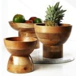 WOOD FOOTED BOWL MANGO 38X24X13CM ESPIEL - Image 2