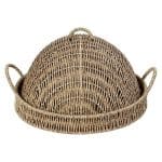 BUFFET RATTAN TRAY ROUND WITH LID BEIGE 32X17CM ESPIEL