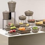 BUFFET RATTAN BASKET ROUND WITH LID GREY 25X35CM ESPIEL - Image 2