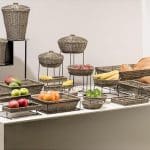 BUFFET RATTAN BASKET ROUND WITH LID GREY 28X18CM ESPIEL - Image 2