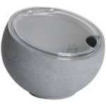 BUFFET MELAMINE ORB BOWL GREY MATT WITH CLEAR LID 20X14.6CM 1.6L GTSA