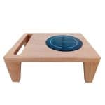 BUFFED SOLIT WOOD OAK STAND FOR INDUCTION UNIT ROUND 30X40X15CM UNIQUE